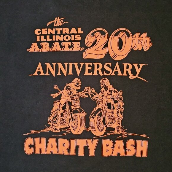 VTG Y2K Motorcycle ABATE‎ Charity Bash Tshirt Central Illinois Black Sz 3X Biker - Picture 2 of 12
